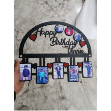 Personalised Happy Birthday Semicircle Shaped MDF Frame