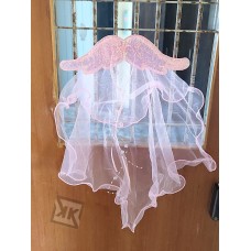 Super Fairy Long Flower Lace Mesh Angel Wings Hair Clips For Girls