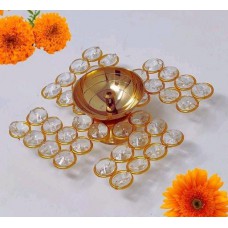 Swastik Design Crystal Akhand Diya