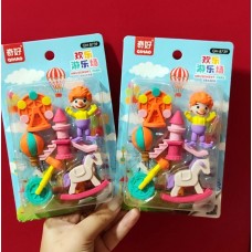 Toy Horse And Clown Eraser Set