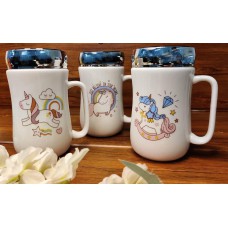 Unicorn Ceramic Mug with Lid