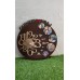 Customised Round Brown Wooden Golden Letters Wall Clock