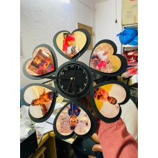 Personalised Wall Clock Heart Shape Petals