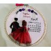 Personalised  Couple Wedding Hoop for Engagement with Calender Save the Date