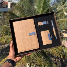 Wooden Finish Personalised Corporate Combo - Corporate Gifts