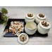 Wooden Platter With 4 Jars