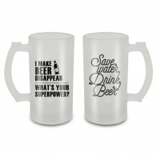 Beer Mugs Save Water Drink Beer Set of 2