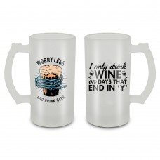 Beer Mugs Worry Less Set of 2