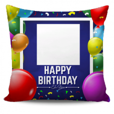 Happy Birthday Customised Pillow Blue