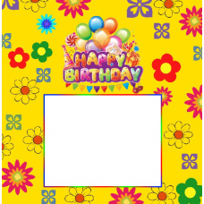 Happy Birthday Cushion Yellow Background