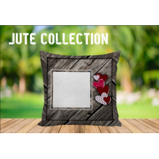 Jute Cushion Pillow Black Marble Texture