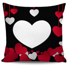 Love Pillow White And Red Hearts